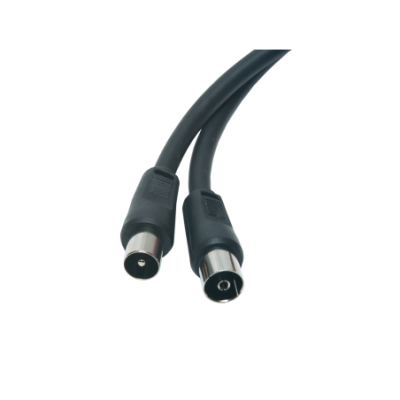 Mod. 1222-N. Conexión antena TV macho a TV hembra, negro. 2,5m.