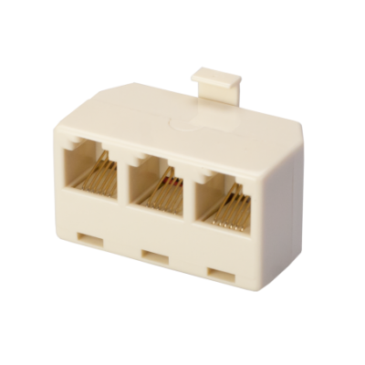 Mod. 1267/6. Adaptador modular macho a 3 hembras RJ12 (6P6C)