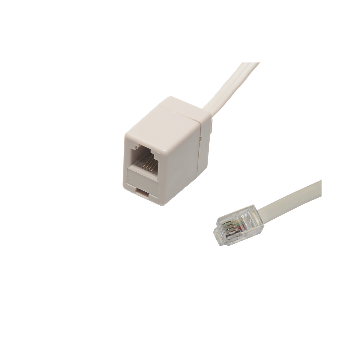 Mod. 1274/2,2. Prolongador modular hembra a macho RJ11 (6P4C). 2,2m.