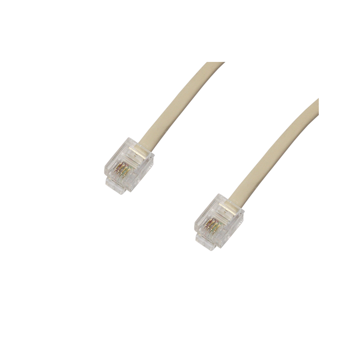Mod. 1284/10. Conexión telefónica modular plana macho a macho RJ11 (6P4C) 10m.