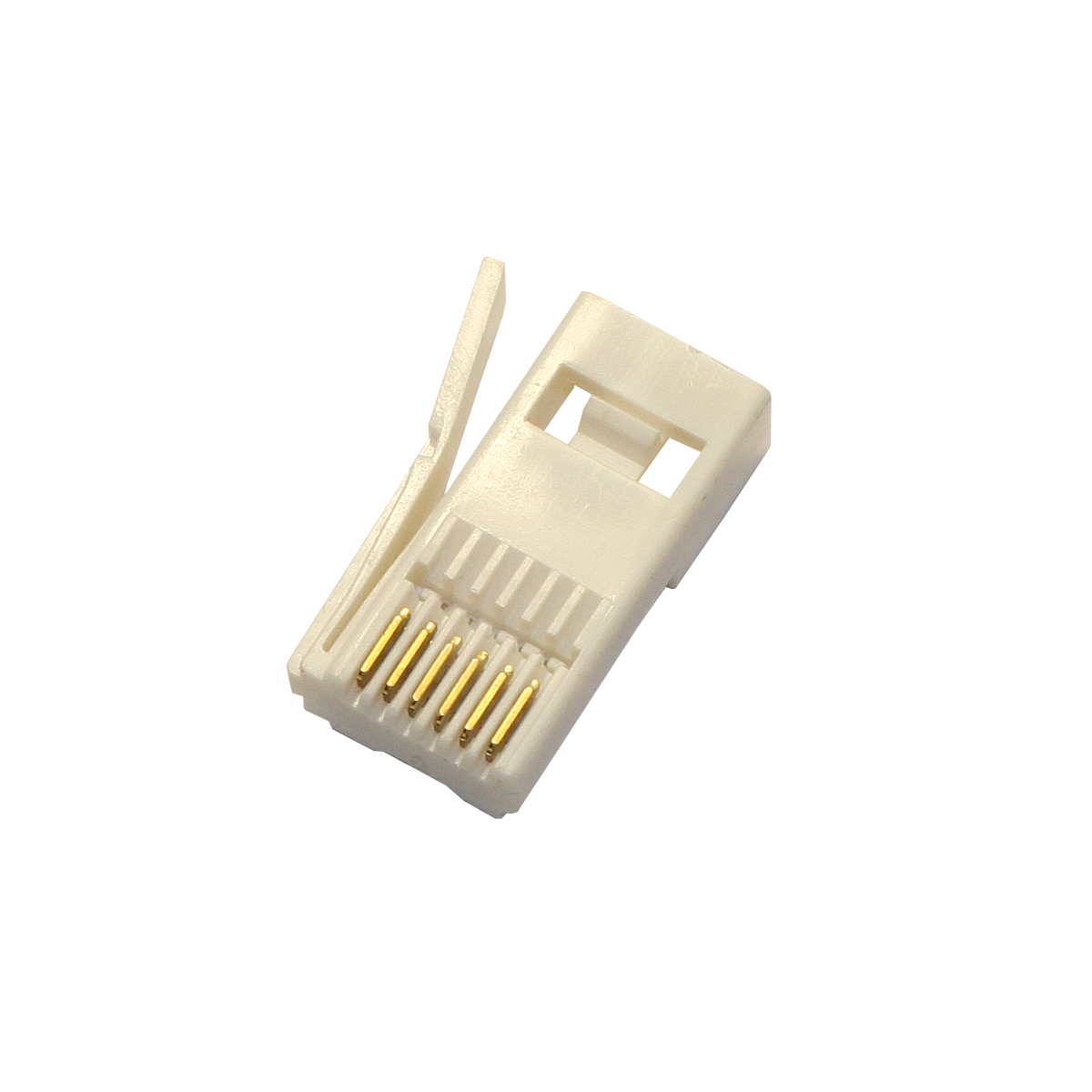 Mod. 1291-D. Conector telefónico modular macho RJ12 tipo UK (6P6C)