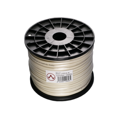 Mod. 1295/6-M. Cable telefónico plano 6 vías. Marfil