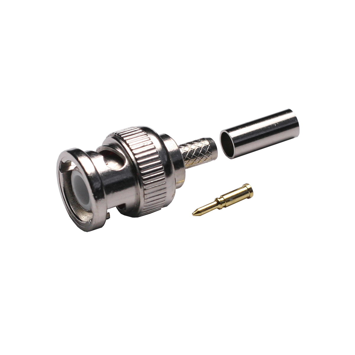 Mod. 1404-E. Conector BNC macho RG174, casquillo suelto