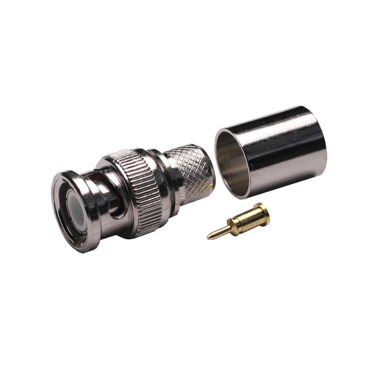 Mod. 1404/213. Conector BNC macho RG213,  casquillo suelto