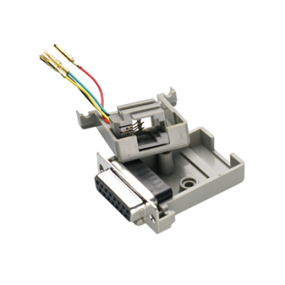 Mod. 1919/15. Adaptador subD hembra 15c a modular hembra RJ11 (6P4C)