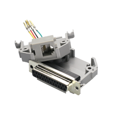 Mod. 1919/25. Adaptador subD hembra 25c a modular hembra RJ11 (6P4C)