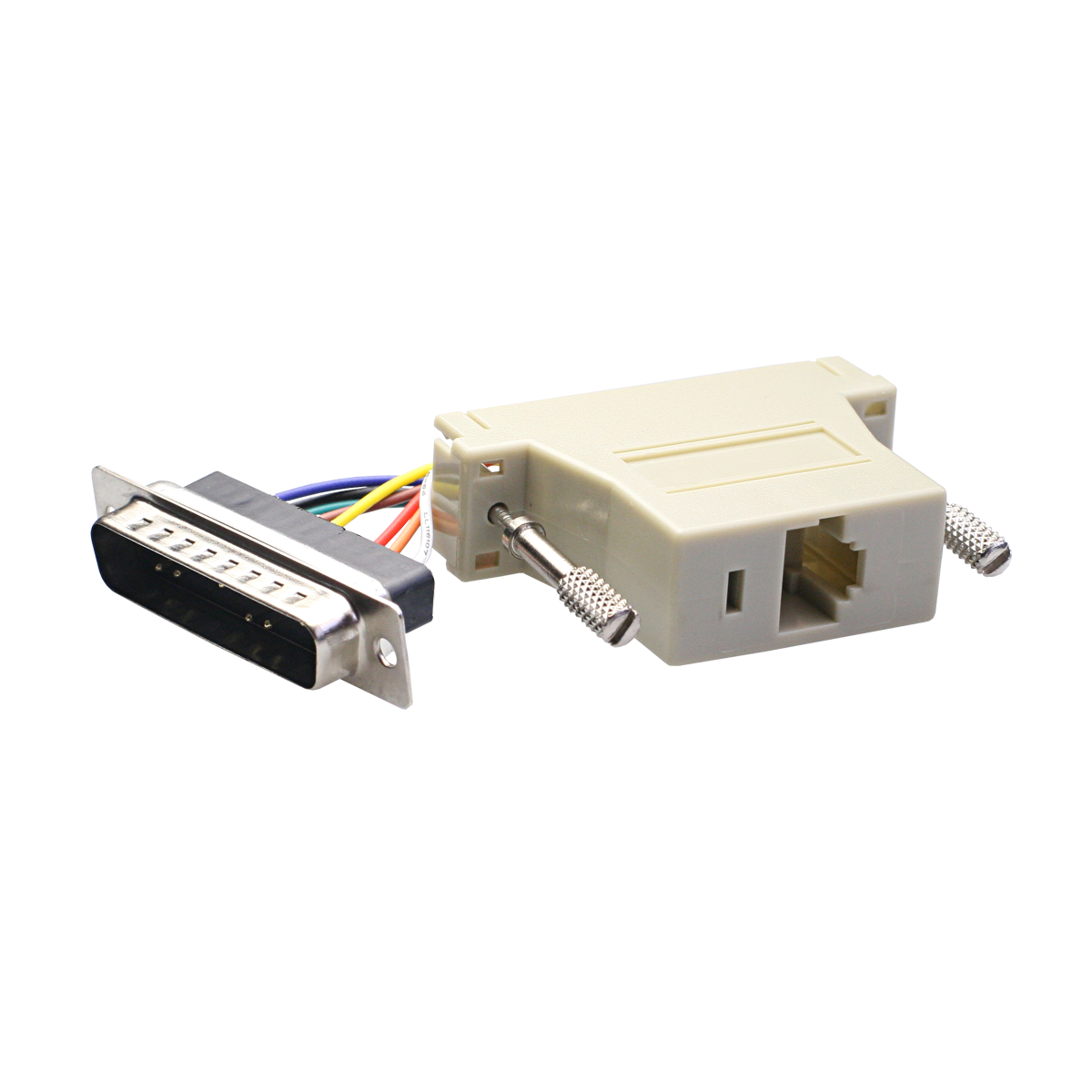 Mod. 1920/25. Adaptador subD macho 25c a modular hembra RJ45 (8P8C)