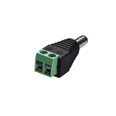 Mod. 3396-M. Borne a conector alimentación jack macho 5.5x2.1mm