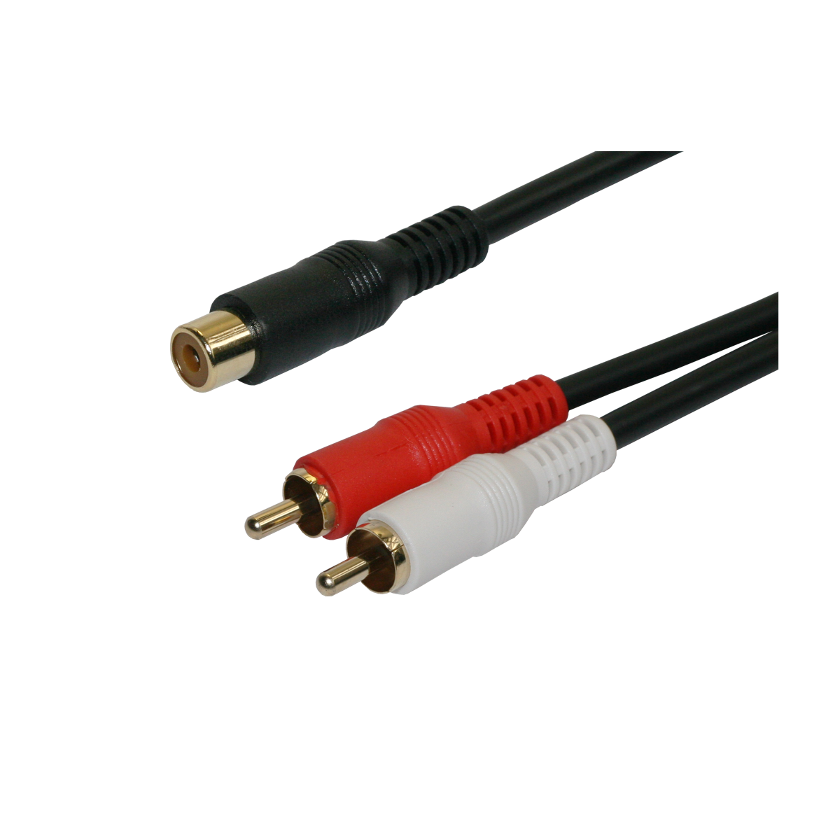 Mod. 1212. Conexión audio libre de oxígeno RCA hembra a 2 RCA macho. 0,25m.