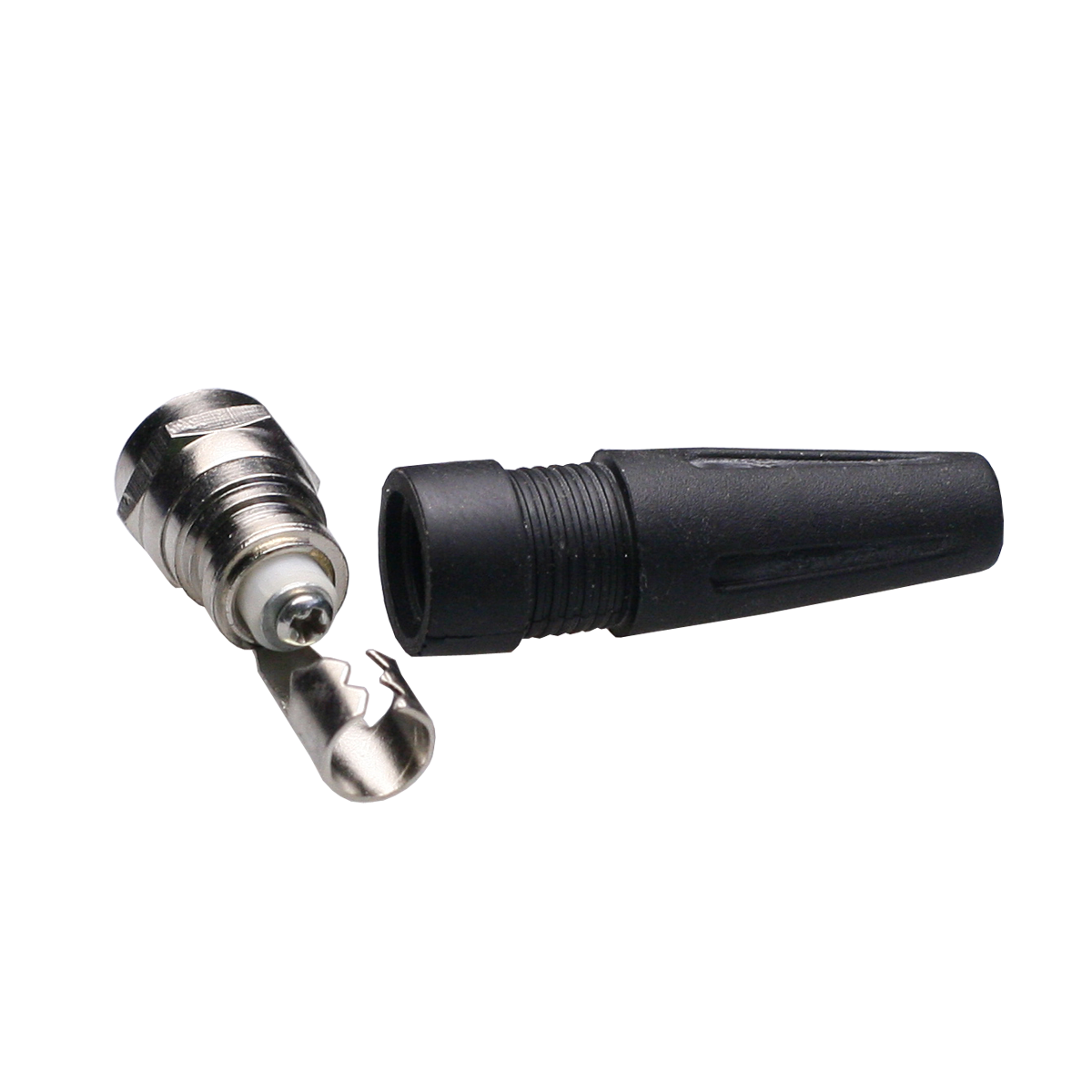 Mod. 1487. Conector F macho con brida y tornillo