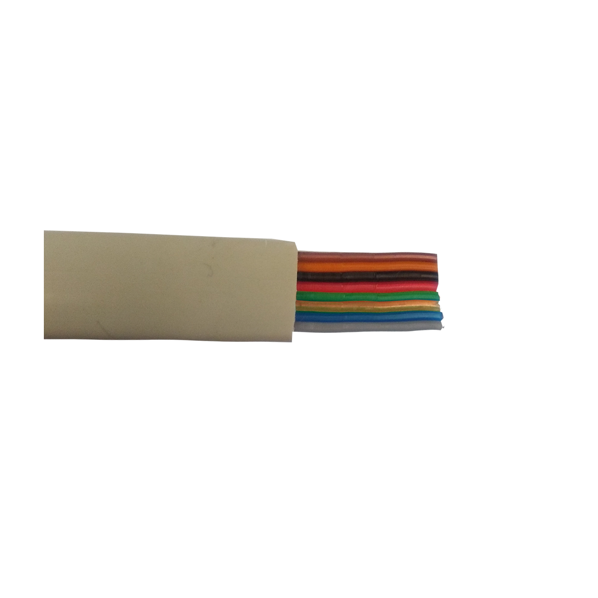 Mod. 1295/8-M. Cable telefónico plano 8 vías. Marfil