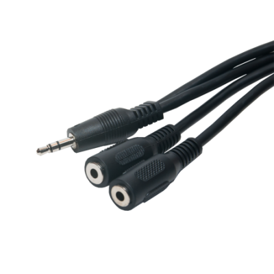 Mod. 1016. Conexión audio jack macho 3.5mm a 2 jacks hembra 3.5mm. 0,5m.
