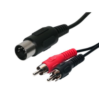Mod. 1020. Conexión audio DIN macho a 2 RCA macho. 1,5m.