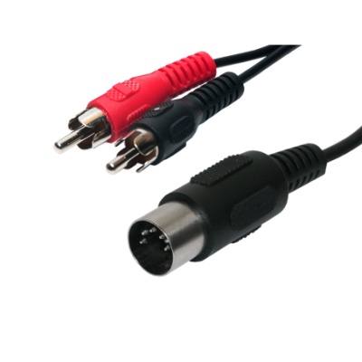 Mod. 1022. Conexión audio 2 RCA macho a DIN macho. 1,2m.