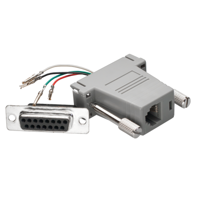 Mod. 1919/15. Adaptador subD hembra 15c a modular hembra RJ11 (6P4C)