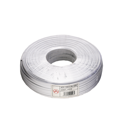 Mod. 1295/4-FB. Cable telefónico plano 4 vía. Blanco