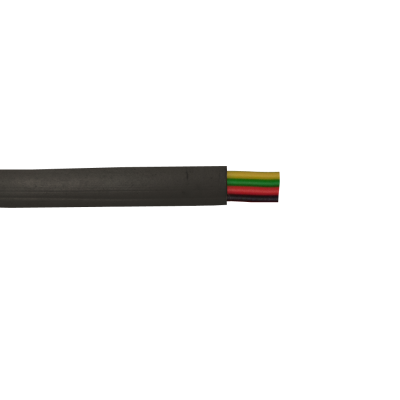 Mod. 1295/4-N. Cable telefónico plano 4 vías. Negro