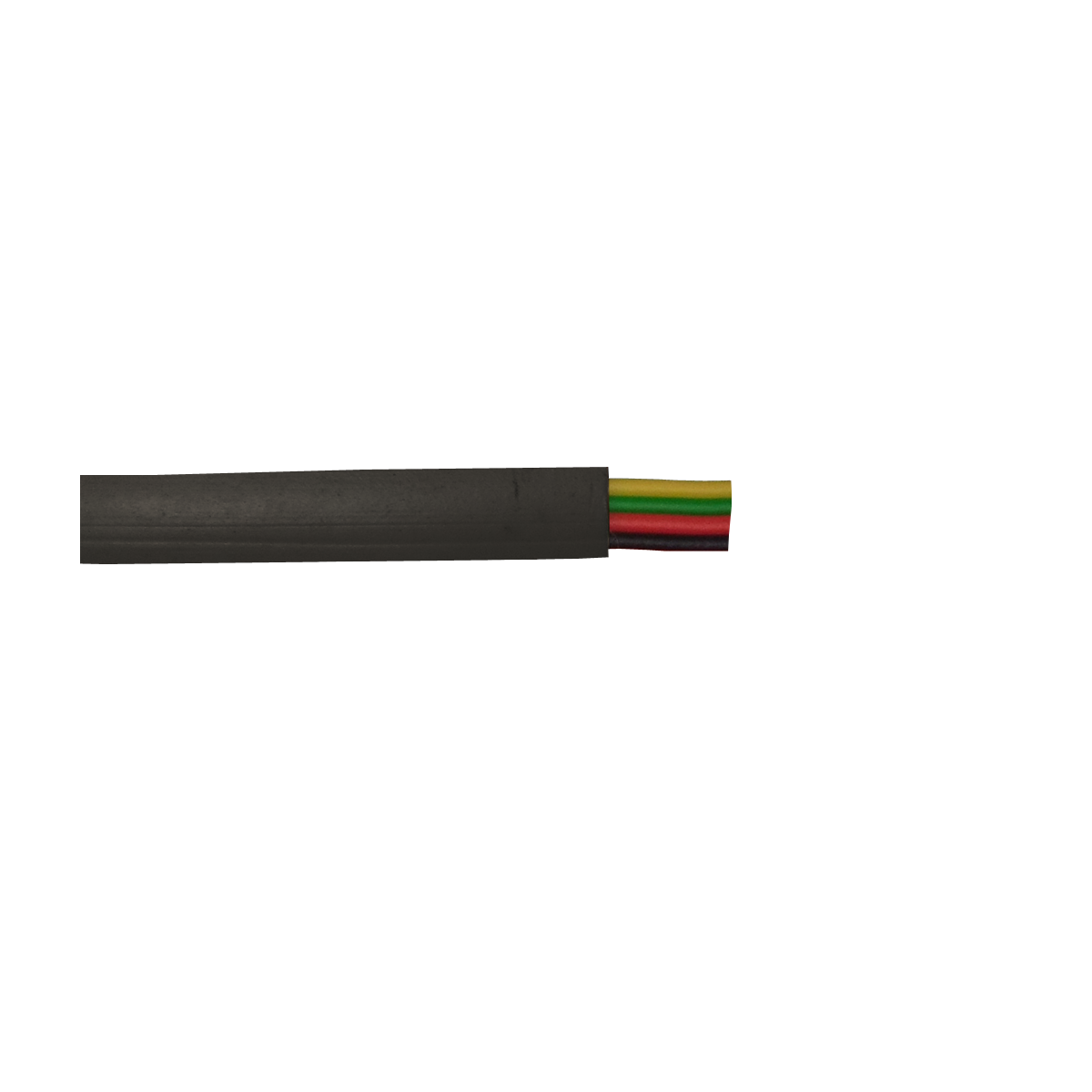 Mod. 1295/4-N. Cable telefónico plano 4 vías. Negro