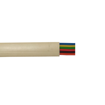 Mod. 1295/6-M. Cable telefónico plano 6 vías. Marfil