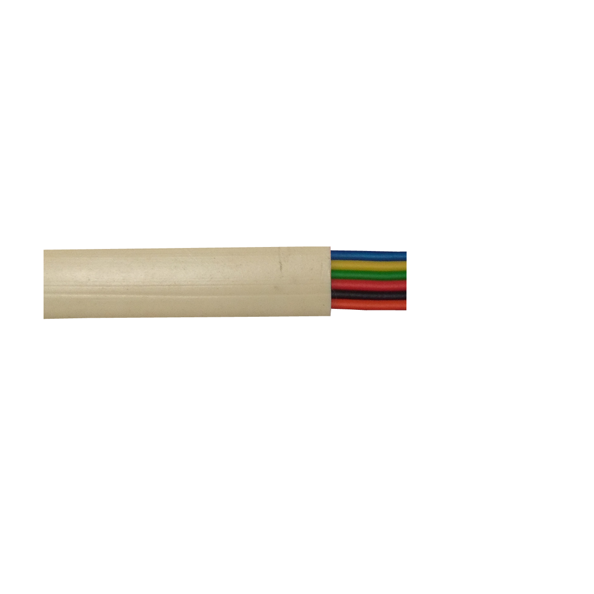 Mod. 1295/6-M. Cable telefónico plano 6 vías. Marfil