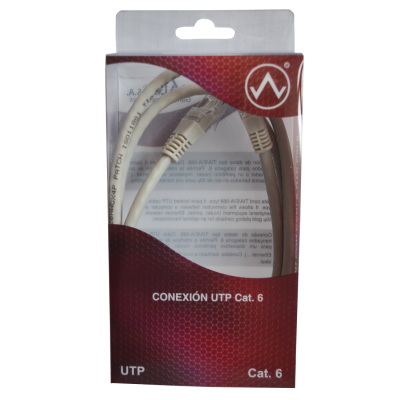 Mod. 1287/C6-5-C. Latiguillo redes UTP flexible Cat6 LSZH. 5m. Blister