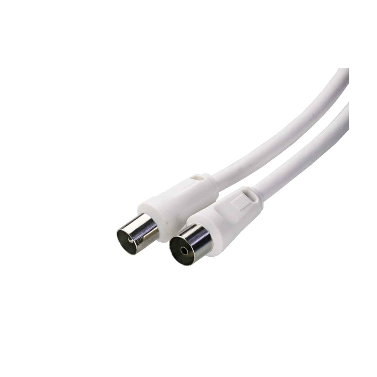 Mod. 1222. Conexión antena TV macho a TV hembra, blanco. 2,5m.