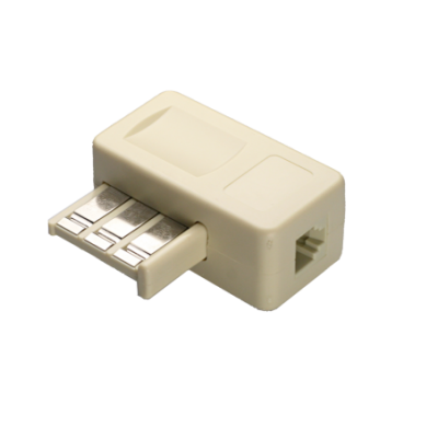 Mod. 1228. Adaptador modular francés macho y hembra a modular RJ12 (6P6C)