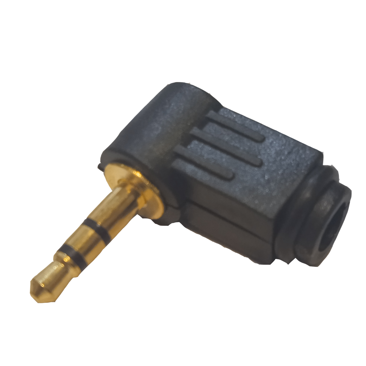 Mod. 215-C. Conector audio macho 3.5mm acodado