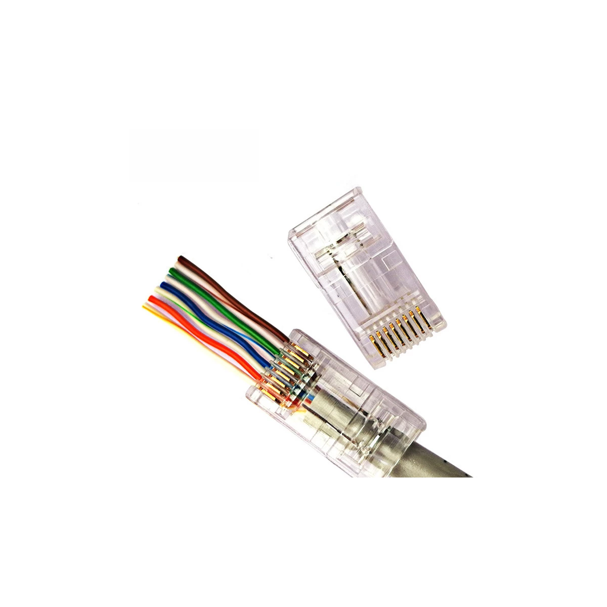 Mod. 1290/8-C. Conector telefónico modular macho RJ45 (8P8C) pasante Cat6