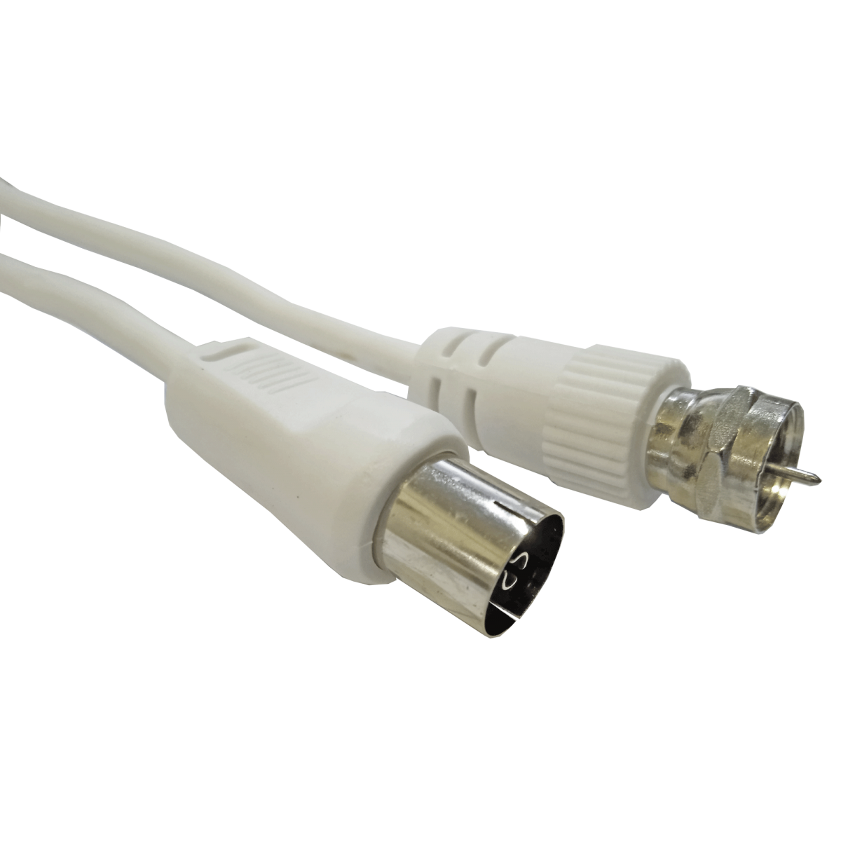 Mod. 1219-E. Conexión antena F macho a TV hembra, blanco. 1,5m.