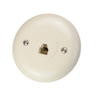 Mod. 1250. Caja telefónica modular redonda empotrar RJ11 (6P4C)