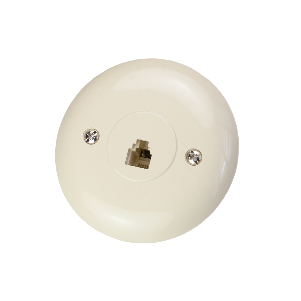 Mod. 1250. Caja telefónica modular redonda empotrar RJ11 (6P4C)