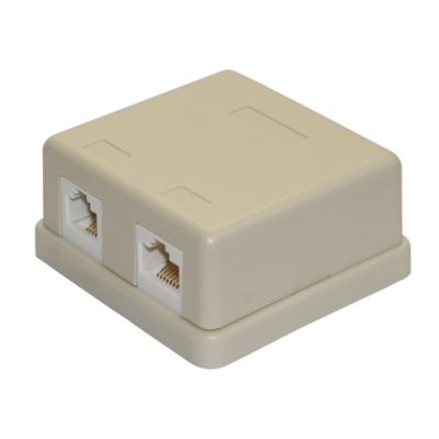 Mod. 1253. Caja telefónica modular superficie doble RJ11 (6P4C) y RJ45 (8P8C)
