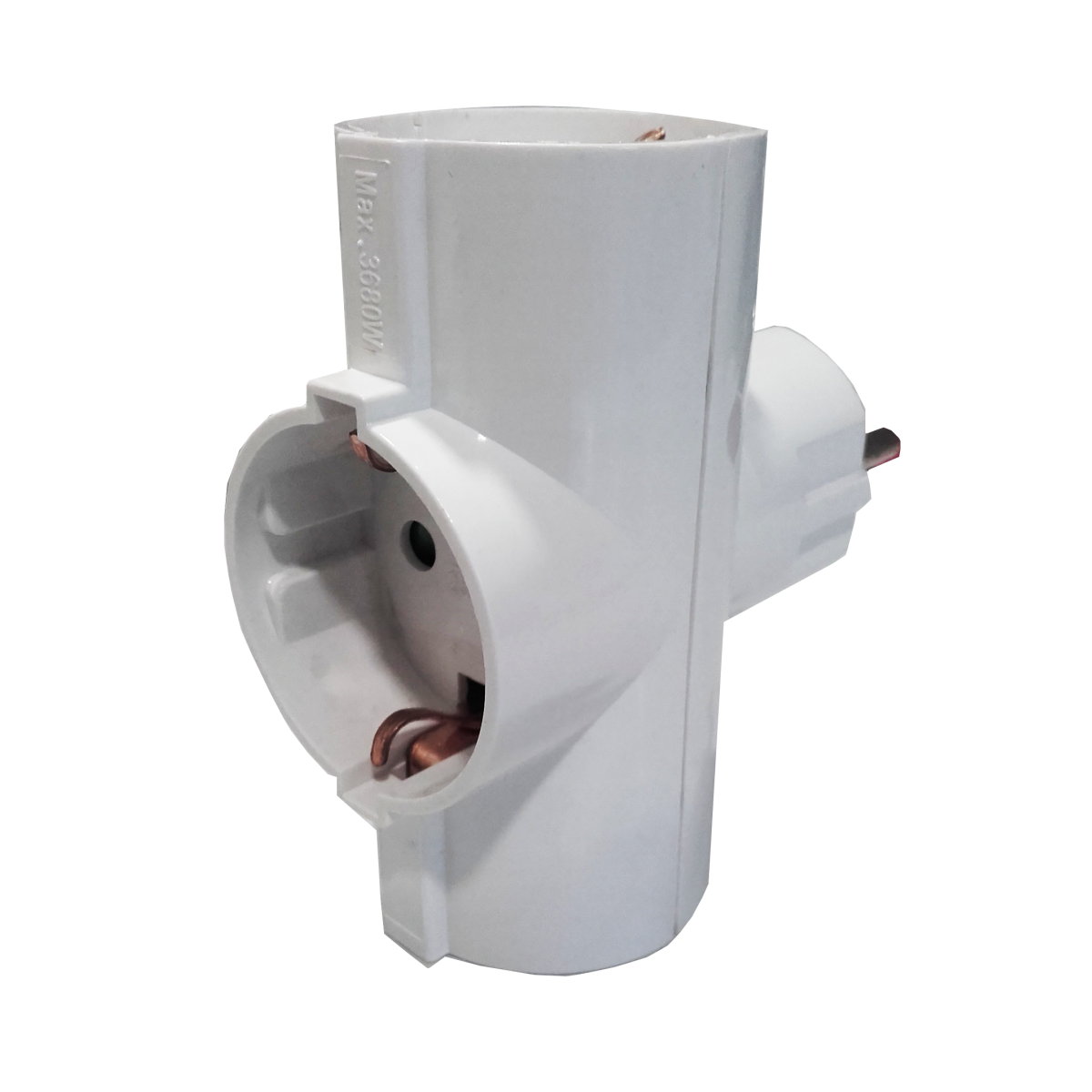 Mod. 5520. Base eléctrica macho a 3 hembras 16A
