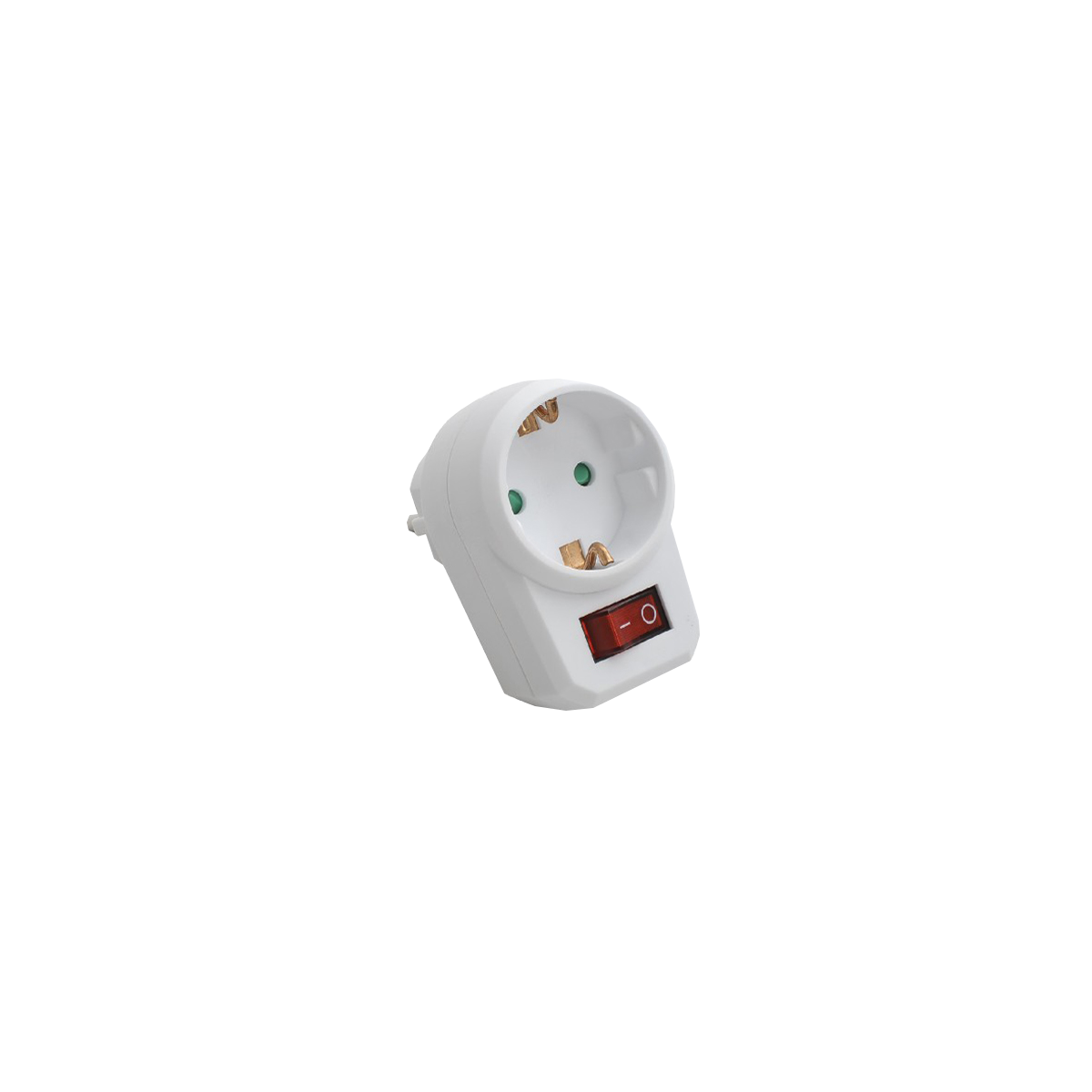 Mod. 5518. Base eléctrica macho a hembra 16A con interruptor