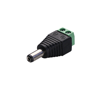 Mod. 3396-M. Borne a conector alimentación jack macho 5.5x2.1mm