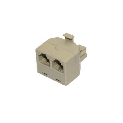 Mod. 1268. Adaptador modular macho a 2 hembras RJ11 (6P4C)