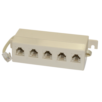 Mod. 1269. Adaptador modular macho a 5 hembras RJ11 (6P4C)