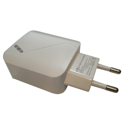Mod. 3553-C. Cargador doble USB rápido QC3.0 para red