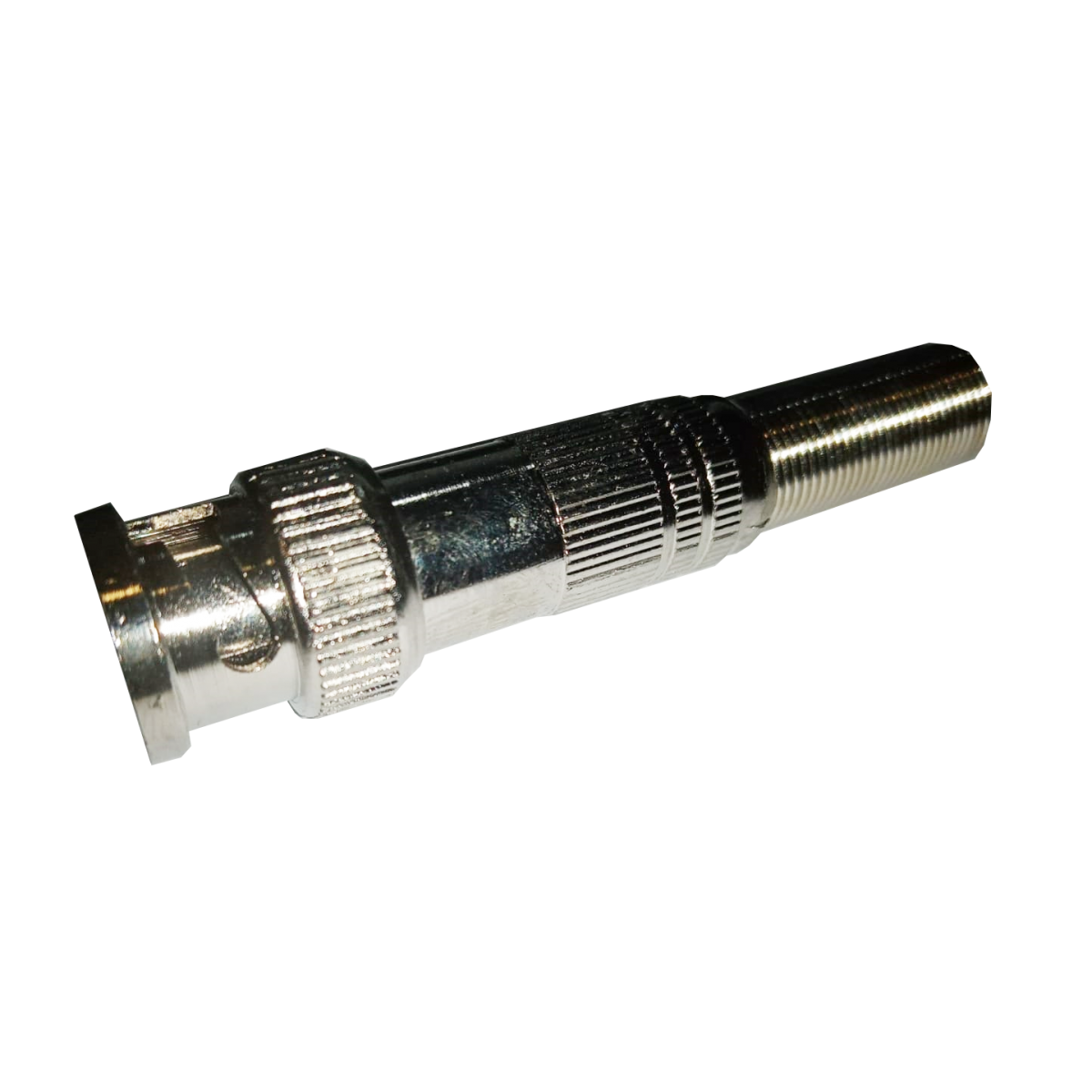 Mod. 1405-E. Conector BNC macho con capuchón y pasacable metálico