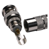 Mod. 1405-E. Conector BNC macho con capuchón y pasacable metálico