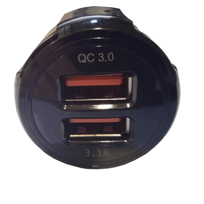 Mod. 3553-FN. Cargador doble USB rápido QC3.0 para mechero