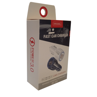 Mod. 3553-F. Cargador doble USB rápido QC3.0 para mechero