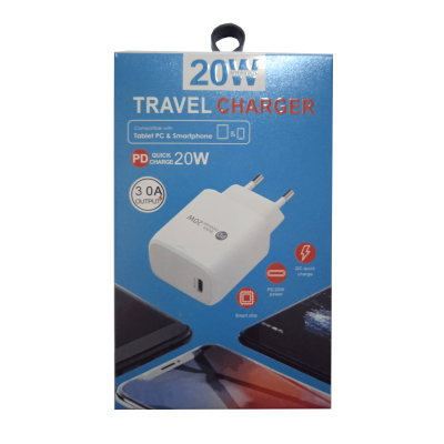 Mod. 3553-D. Cargador USB-C PD 20W rápido para red