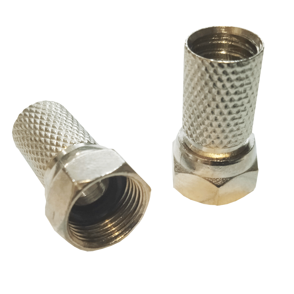 Mod. 1482G-A. Conector F macho para cable 7mm. Rosca ancha