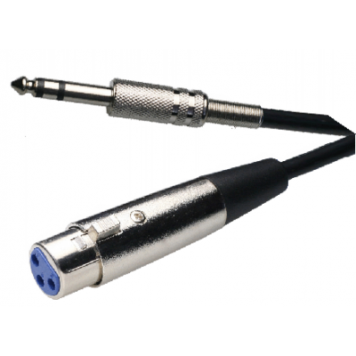 Mod. 1535-E/3. Conexión canon hembra 3c a jack macho 6.3mm. 3mt