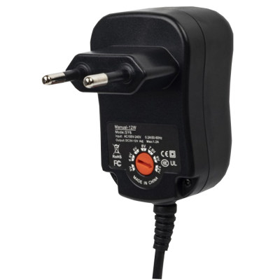 Mod. 3555-A. Alimentador regulable 3-12V 1500-1000mA