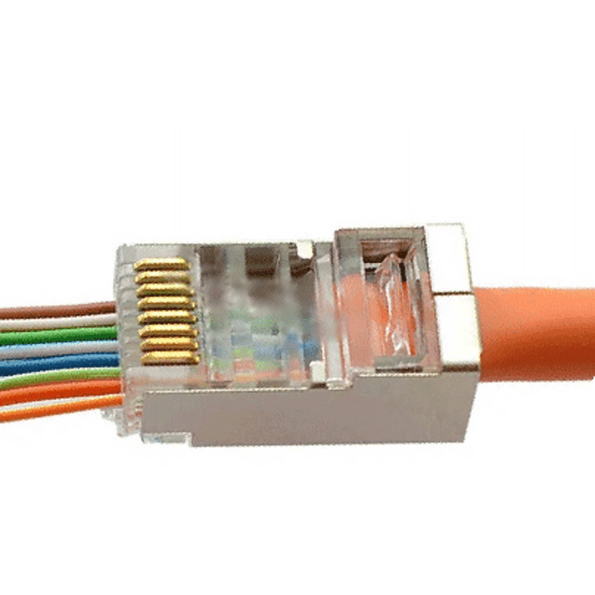 Mod. 1290/8-CB. Conector telefónico modular macho RJ45 (8P8C) pasante Cat6 Blindado