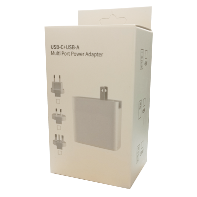 Mod. 3553-E. Cargador doble USB QC3.0 + USBC 65W GaN para red