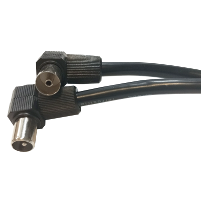 Mod. 1223-IE-2,5. Conexión antena TV macho acodado a TV hembra acodada 2,5m